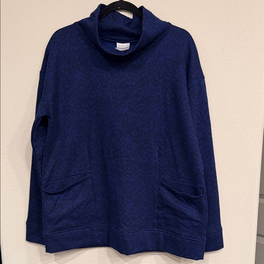 Columbia Elegant Navy Cowl Neck Sweater